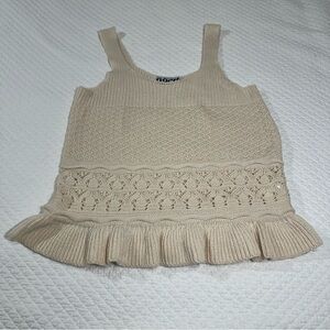 One Eleven North Women’s Cream Crochet Top Sz S